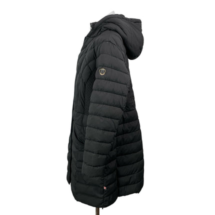 Bernardo Black Long Sleeves Front Zip Quilted Hooded Puffer Coat Jacket Size 1X