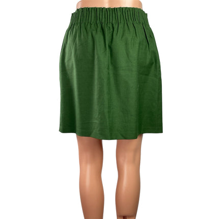 J.Crew Women's Green Wool High Waisted Plated Mini Straight Pencil Skirt Size 4