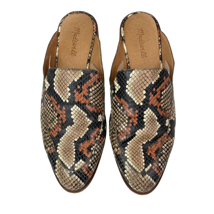 Madewell Frances Snake Skin Embossed Leather Pointed Toe Loafer Flat Mules 9.5