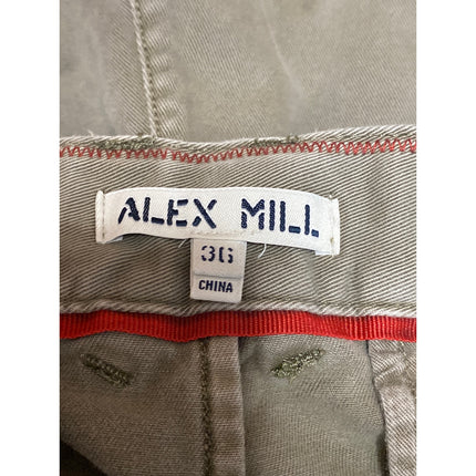 Alex Mill Men's Olive Green High Waist Straight Leg Chino Khaki Shorts Size 36