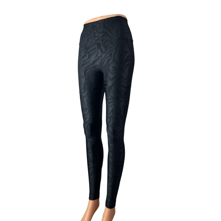 Koral Womens Black Jacquard Textured Yoga Running Athletic Leggings Pants Size S