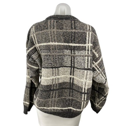 Old Glory Women's Multicolor Wool Plaid Long Sleeve Sweatshirt Sweater Top Sz XL