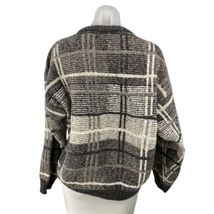 Old Glory Women's Multicolor Wool Plaid Long Sleeve Sweatshirt Sweater Top Sz XL