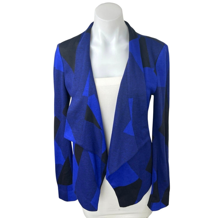 BCBGMaxazria Multicolor Colorblock Abstract Draped Open Cardigan Jacket Top S