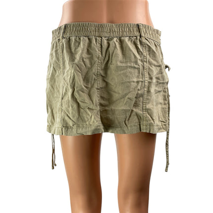 Urban Outfitters BDG Womens Khaki Zip Pockets Utility Cargo Mini Skirts Size SP