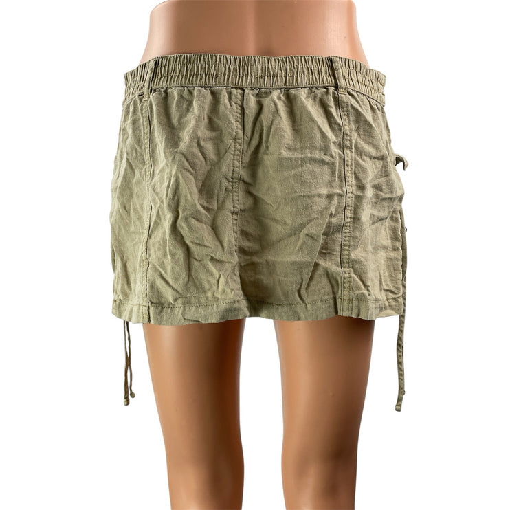 Urban Outfitters BDG Womens Khaki Zip Pockets Utility Cargo Mini Skirts Size SP