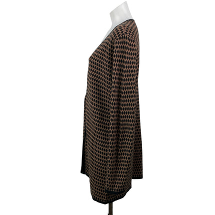 Charter Club Black Brown Long Sleeves Knit Toggle Cardigan Sweater Top Size M