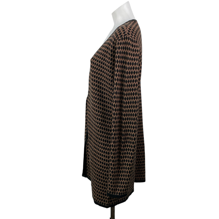 Charter Club Black Brown Long Sleeves Knit Toggle Cardigan Sweater Top Size M