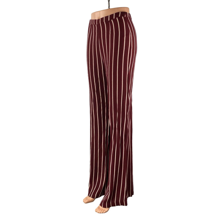Reformation Sorrenti Red White High Rise Striped Wide Leg Trousers Pants Size 4