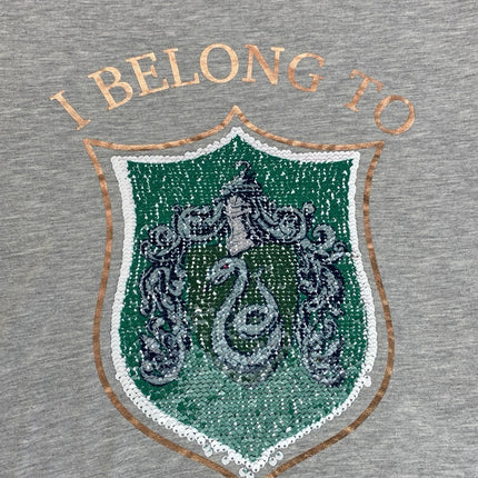Harry Potter Gryffindor Slytherin House Kids Flip Sequin Tee T-shirt Top 14-15Y