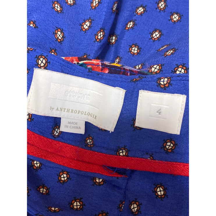 Anthropologie Ett:Twa Multicolor Floral Belted Palazzo Wide Leg Trousers Pants 4