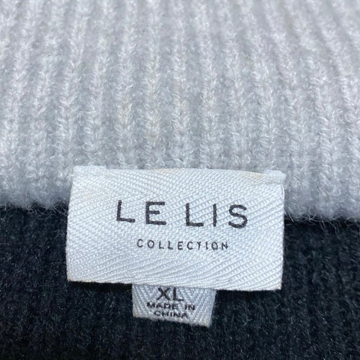 Le Lis Women's Multicolor Colorblock Rib Knit Turtleneck Long Sleeve Sweater XL