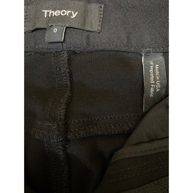 Theory Women's Black Mid Rise Skinny Slim Cropped Trousers Casual Pants Size 0