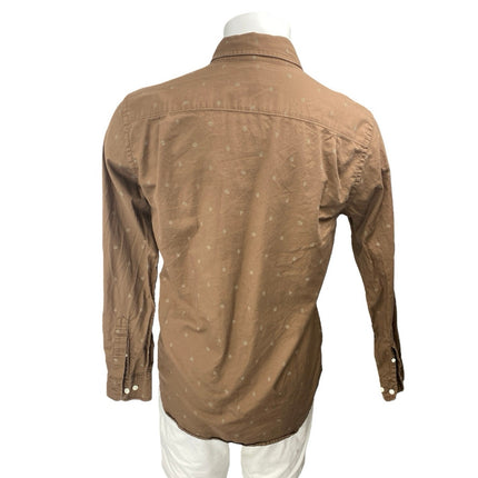 RYE by Hawker Rye Men's Brown Slim Fit Long Sleeve Button Up Shirt Top Size M