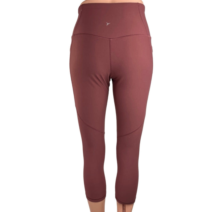 Old Navy Active Red Mid Rise Pull On Stretch Yoga Cropped Athletic Leggings Sz S