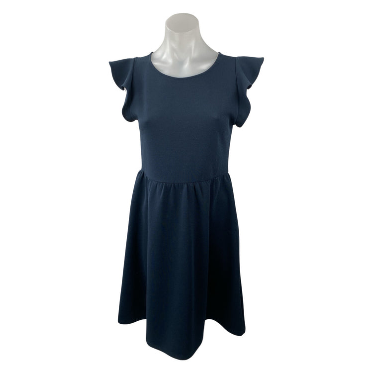 Joe Fresh Women's Blue Ruffled Flutter Sleeve Mini Fit and Flare A-Line Dress XS