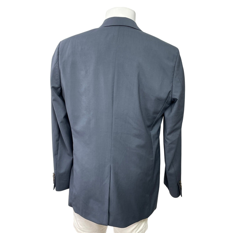 Indochino Men's Blue Gray Notch Lapel Pocket Long Sleeve Blazer Coat Jacket L