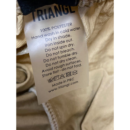 Triangl Women's Gold Tan Elastic High Waist Wide Leg Mini Windbreaker Shorts M