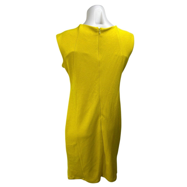 NEW Shelby & Palmer Yellow Gold Chain Sleeveless Knit Mini Sheath Dress Size 8