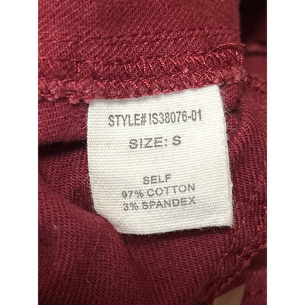 Altar'd State Women's Red Zip Stretch Mini Pencil Bodycon Denim Jeans Skirt Sz S