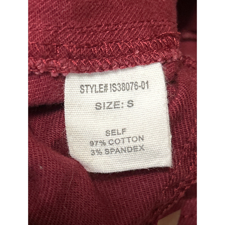 Altar'd State Women's Red Zip Stretch Mini Pencil Bodycon Denim Jeans Skirt Sz S