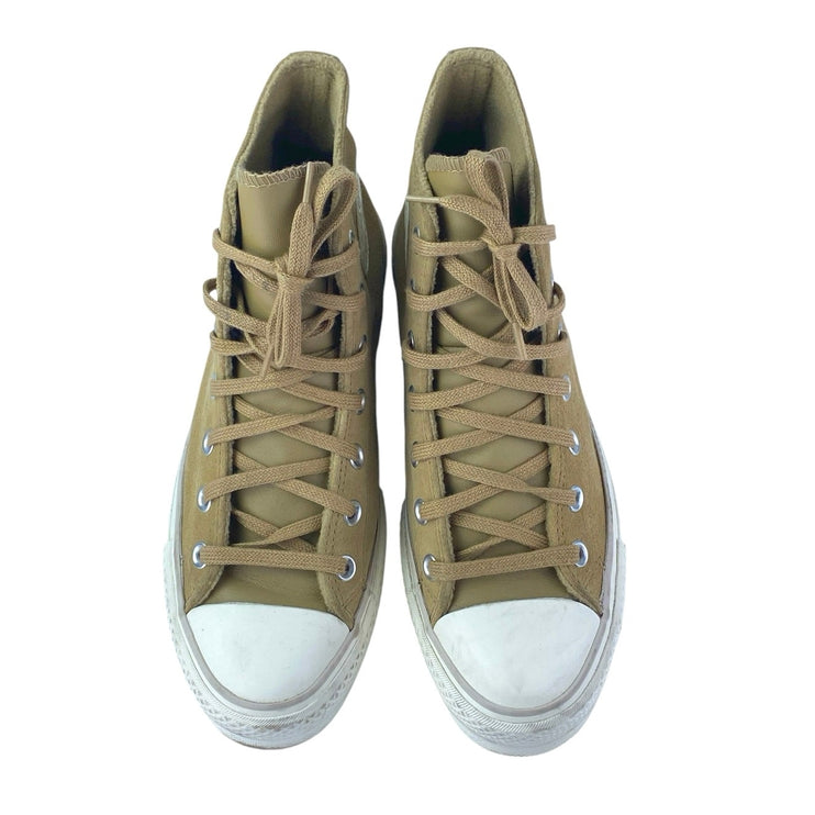 Converse Chuck Taylor All Star Lift Beige Suede High Top Platform Sneakers Sz 6