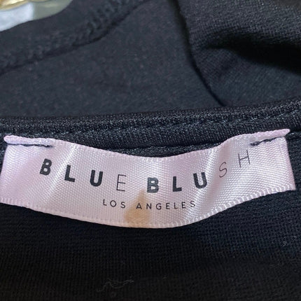 Blue Blush Black Sleeveless Square Neck Split Cut Cami Camisole Tank Crop Top M