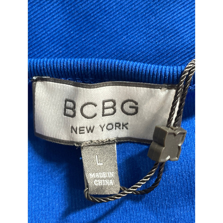 NEW BCBGeneration Womens Blue Knot Twist Front Sleeveless V Neck Crop Tank Top L