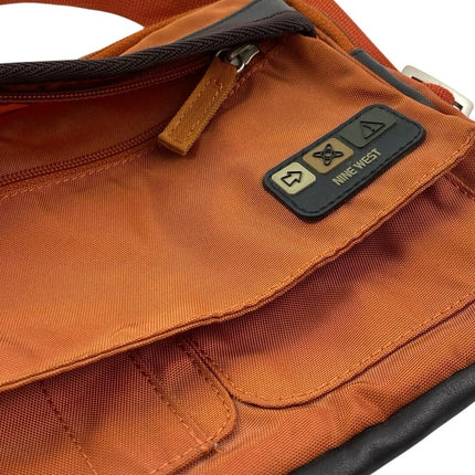 Nine West Unisex Coral Nylon Messenger Pockets Adjustable Crossbody Handbag OS