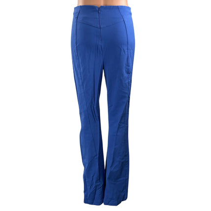 Free People Women's Blue High Waisted Front Slit Flared Leg Trouser Pants Size S