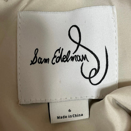 Sam Edelman Champagne Cream Beige Silk Satin Tiered A Line Midi Dress Size 6