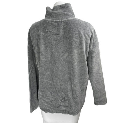Banana Republic Women's Gray Velvet Velour Long Sleeve Turtleneck Sweater Top M