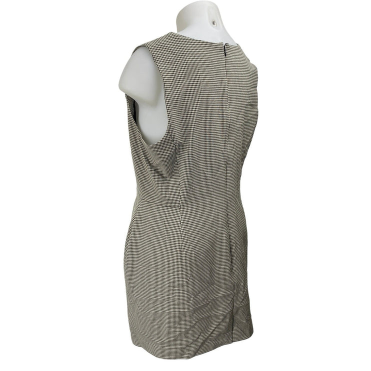 On 34th Black White Houndstooth Gingham Check Sleeveless Mini Shift Dress Sz 18W