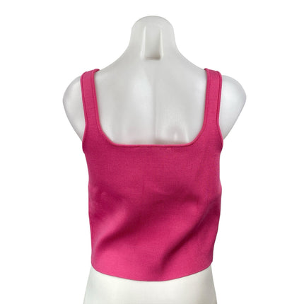 Zara Women's Pink Sleeveless Sweetheart Rib Knit Cami Camisole Tank Top Size L