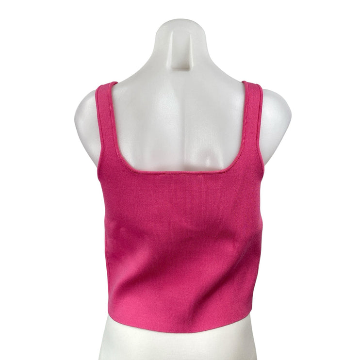 Zara Women's Pink Sleeveless Sweetheart Rib Knit Cami Camisole Tank Top Size L