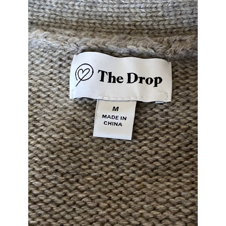 The Drop Brigitte Brown Chunky Long Sleeve Button Down Cardigan Sweater Top Sz M