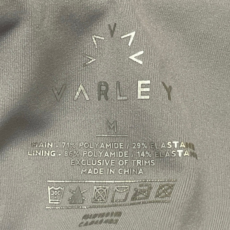 Varley Gray Purple Sleeveless Zip Up Yoga Athletic Crop Top Sports Bra Size M