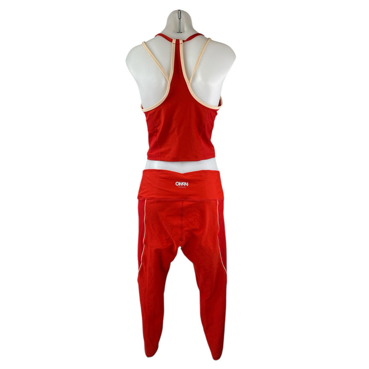 Old Navy Active Powersoft Red Athletic Activewear Tank & Skinny Pants Set Size L