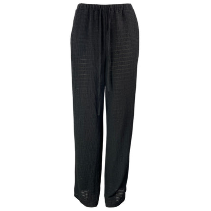 Peppermayo Women's Black Drawstring Elastic Waist Relaxed Lounge Trouser Pants 2