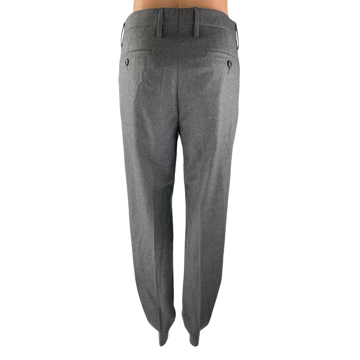 Michael Kors Gray Pleated High Rise Slim Fit Straight Leg Trouser Dress Pants 29
