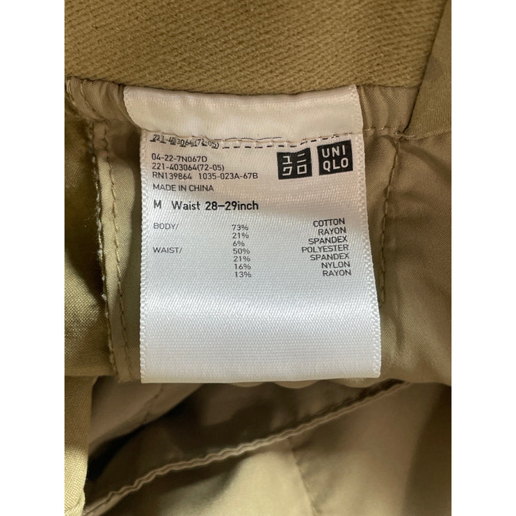 Uniqlo Womens Green Metallic Polka Dot Mid Rise Straight Skinny Trousers Pants M