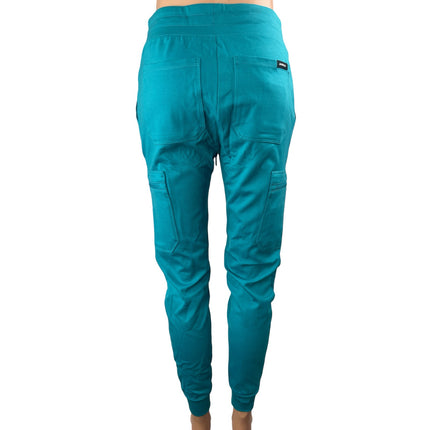 Jaanuu Ultrasoft Women's Blue Cargo Nurse Jogger Medical Scrub Pants Size S