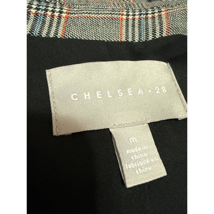 Chelsea28 Women's Gray Plaid Tartan Long Sleeve Blazer Coat Suit Jacket Size M