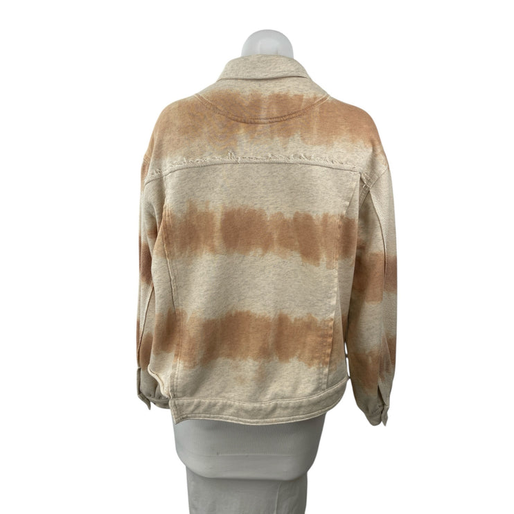 Anthropologie POL Tie Dye Collared Long Sleeve Button Crop Shacket Coat Jacket L