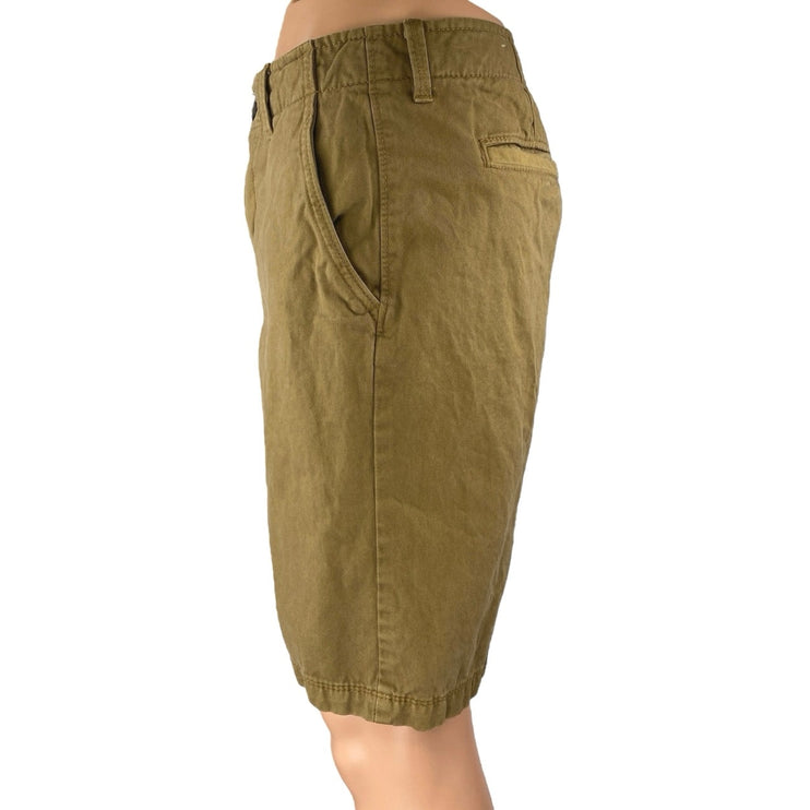 American Eagle Outfitters Men's Brown Tan High Waist Khaki Chino Shorts Size 30