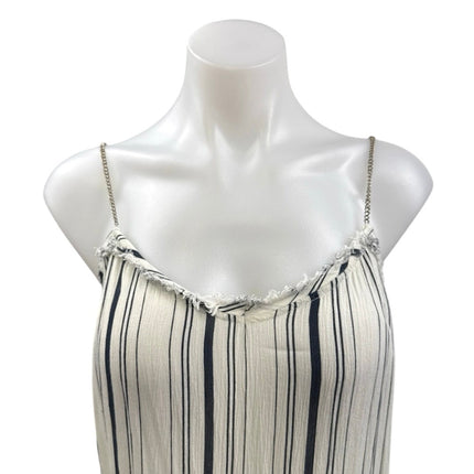 Muche Et Muchette White Stripe Chain Strap Cami Camisole Midi Shift Tank Dress S