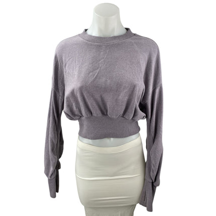 Sweaty Betty Delight Luxe Purple Fleece Blouson Crop Sweatshirt Sweater Top XS