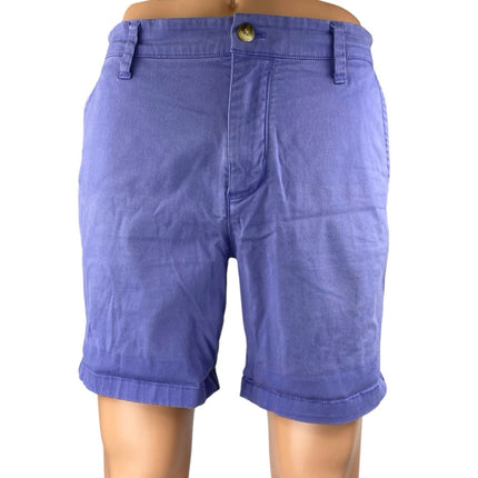 Urban Outfitters Men's Purple Blue Twill Straight Leg Slim Fit Chino Shorts 30