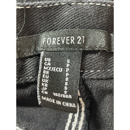 Forever 21 Women's Black High Rise Utility Straight Leg Cargo Denim Jeans Size S