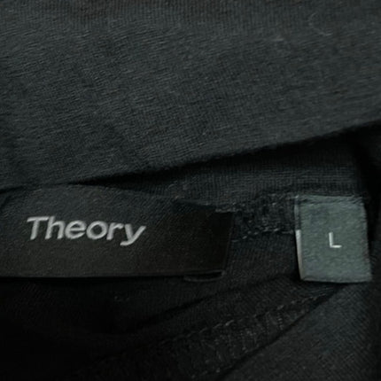 Theory Black Silk Turtleneck Foldover Long Sleeve Pullover Sweater Top Size L